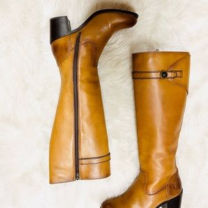 Frye Dorado Knee High Boots in Camel/Tan Leather
